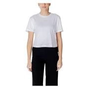 Guess Vit Bomull T-shirt, Kort Ärm White, Dam