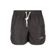 Palm Angels Hav Logo Track Simshorts Svart Off White Brown, Herr