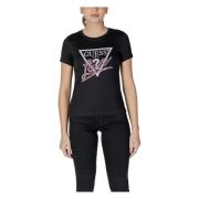 Guess Svart Blommig T-shirt Black, Dam