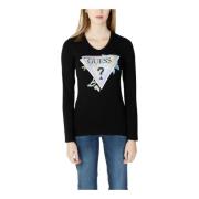 Guess Svart Print T-shirt för kvinnor Black, Dam