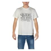 Replay Graphic Tee Bomulls T-shirt White, Herr