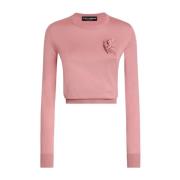 Dolce & Gabbana CrewNeck Pullover Sweaters Pink, Dam