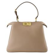 Fendi Mjuk Peekaboo Beige Läder Väska Beige, Dam