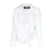 Jacquemus Vit Draperad Skjorta Stilfull Lagring White, Dam