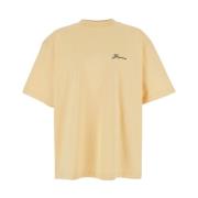 Jacquemus Gul Logo Print Bomull T-shirt Yellow, Herr