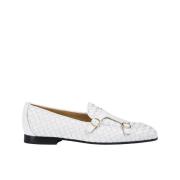 Doucal's Damers läder dubbel-spänne loafer | vit White, Dam