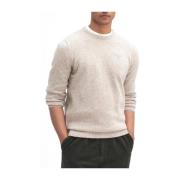 Barbour Essential Tisbury Crew Sweater Ivory Beige, Herr