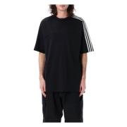 Y-3 Svart T-shirt med 3-ränderstejp Black, Herr