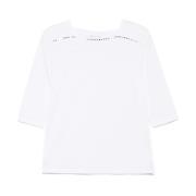 Liu Jo Vit Square Neck T-shirts och Polos White, Dam