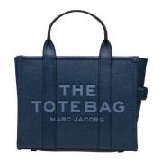 Marc Jacobs Blå Läder Toteväska med Logotyper Blue, Dam