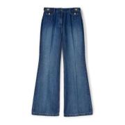 Motivi Flare jeans i TENCEL™-blandning med pressveck Blue, Dam