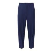 Elisabetta Franchi Blå Cropped Ullbyxor Chic Look Blue, Dam