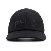 Fendi Logobroderi Baseballkeps Black, Herr