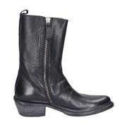 MOMA Vintage Läderankelboots Black, Dam