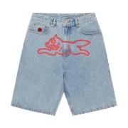 ICECREAM Klarblå Denim Shorts Blue, Herr