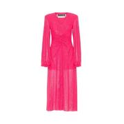 ROTATE Birger Christensen Sequin Midi Klänning Svart Pink, Dam