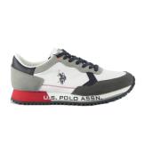 U.S. Polo Assn. Vit/Blå Sneakers Multicolor, Herr