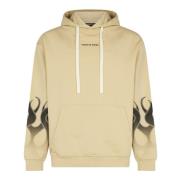 VISION OF SUPER Flames Hoodie Sand/Svart Beige, Herr