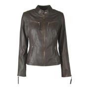 BTFCPH Bikerjacka i läder 10245 Brown, Dam