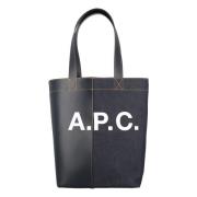 A.P.C. Mörkblå Axel Tote Väska Black, Dam