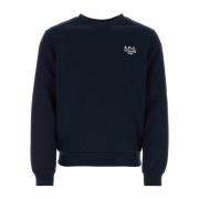 A.P.C. Midnight Blue Bomulls Sweatshirt Blue, Herr