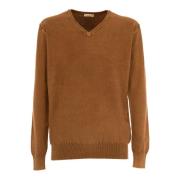 CASHMERE COMPANY Lätt V-ringad Herrtröja Brown, Herr