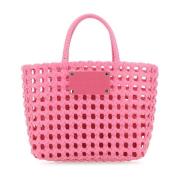 MSGM Rosa PVC Handväska - 24x21x12 cm Pink, Dam