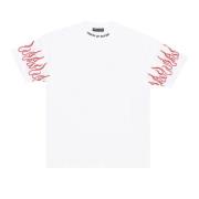 VISION OF SUPER Flames Broderad T-shirt Vit/Röd White, Herr