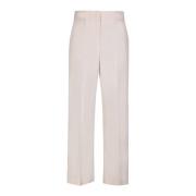 MSGM Ivory Wide Byxor Modern Silhuett White, Dam