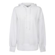 MSGM Felpa huvtröja Logo Pellato White, Dam