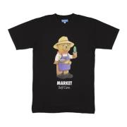 MARKET Botanic Bear Tee Vintage Svart T-shirt Black, Herr