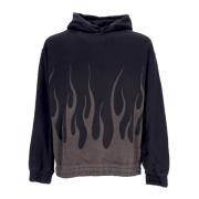 VISION OF SUPER Svart Korrosive Flames Hoodie Black, Herr