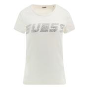 Guess Kiara Kortärmad Bomullst-shirt White, Dam