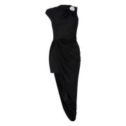 DAVID KOMA Asymmetrisk Kort Klänning Black, Dam