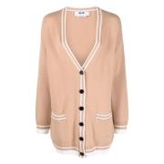 MSGM Casual Beige Ull Kashmir Tröja Beige, Dam