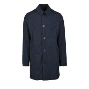 RRD Nylon Trench Coat med knappar Blue, Herr