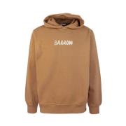 BARROW Hoodie med framficka och logga Brown, Herr