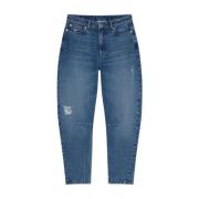 HALFBOY Ljusblå Denim Bananben Jeans Blue, Dam