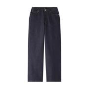 A.P.C. 70-tals Wide Leg Japanska Denim Jeans Blue, Dam