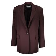 LOW CLASSIC Klassisk ullblazer med slagkrage Red, Dam