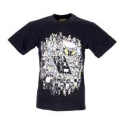 MARKET Basketbollspel Tee med Smiley Print Black, Herr