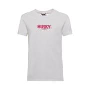 HUSKY ORIGINAL Sophia Bomull T-shirt Kortärmad Logo White, Dam