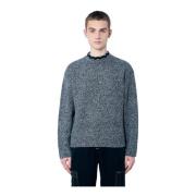 NOMA t.d. Stickad Mock Neck Sweater Gray, Herr