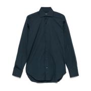 Barba Midnight Blue Poplin Skjorta Blue, Herr