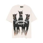 REPRESENT T-shirt med hundtryck i bomull White, Herr