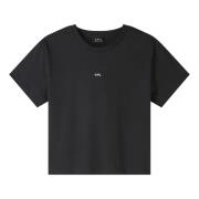 A.P.C. Svart löst sittande T-shirt med APC-logotyp Black, Dam