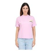 BARROW Rosa T-shirt med logotryck Pink, Dam