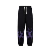 VISION OF SUPER Flames Lättvikts Tracksuit Byxor Man Byxor Black, Herr