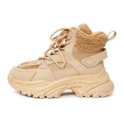 Cesare Gaspari Mysiga Vinter Platform Sneakers Beige, Dam