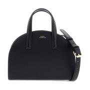 A.P.C. Läder halvmåne tote väska Black, Dam